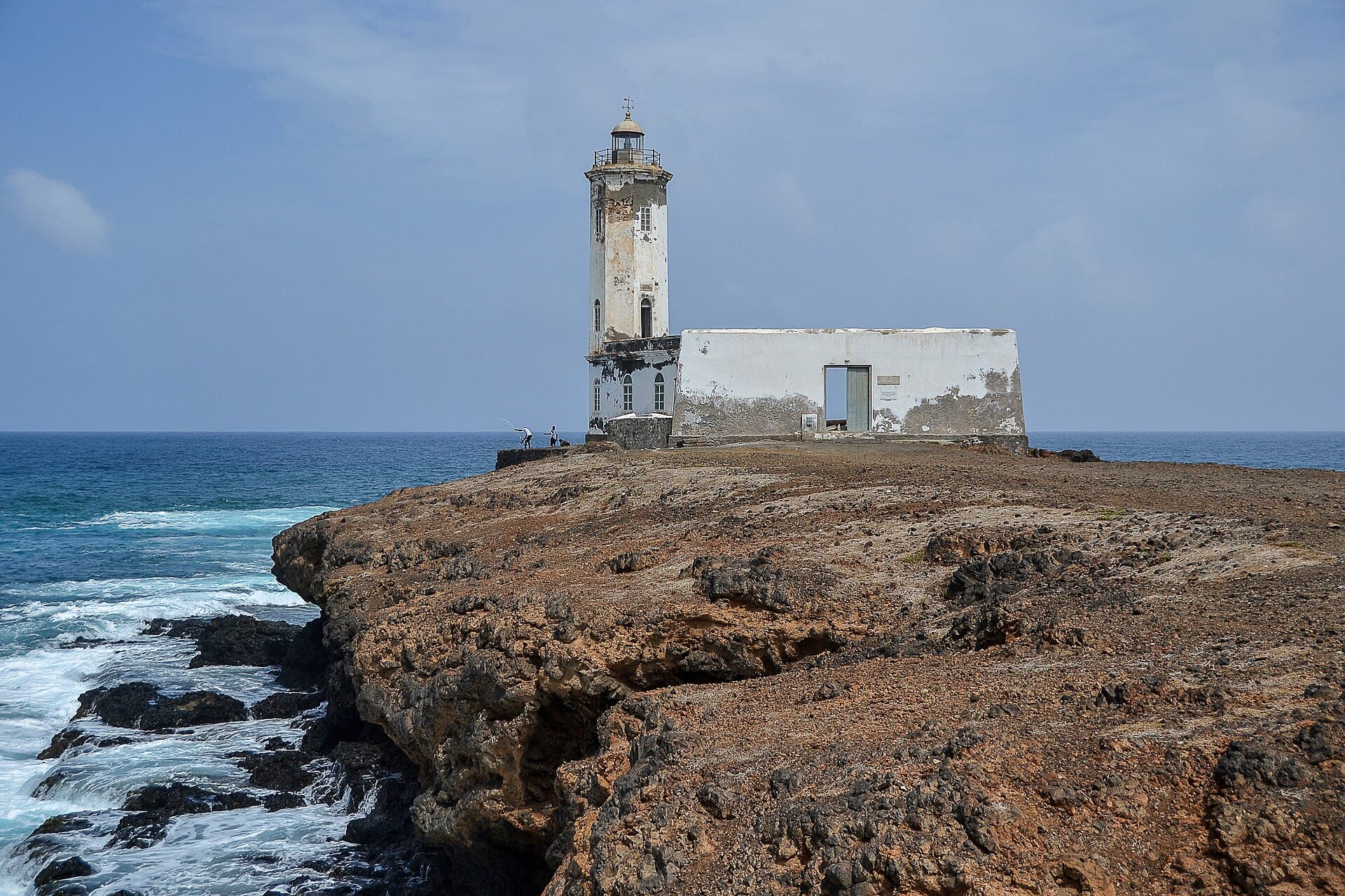 D. Maria Pia Lighthouse on the cliff, at the entrance to Praia harbour